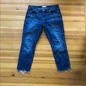 Madewell jeans raw hem boyfriend cut
